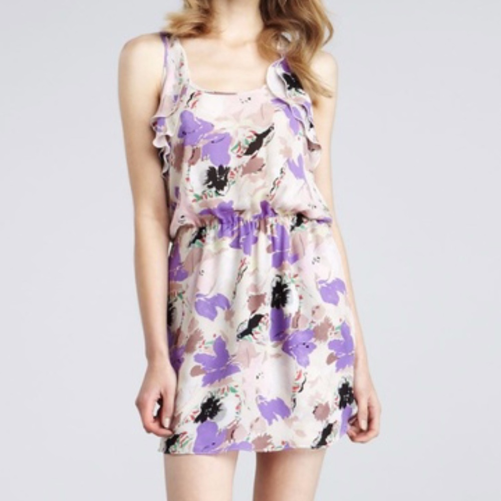 PARKER FLORAL SILK RACERBACK SUMMER DRESS